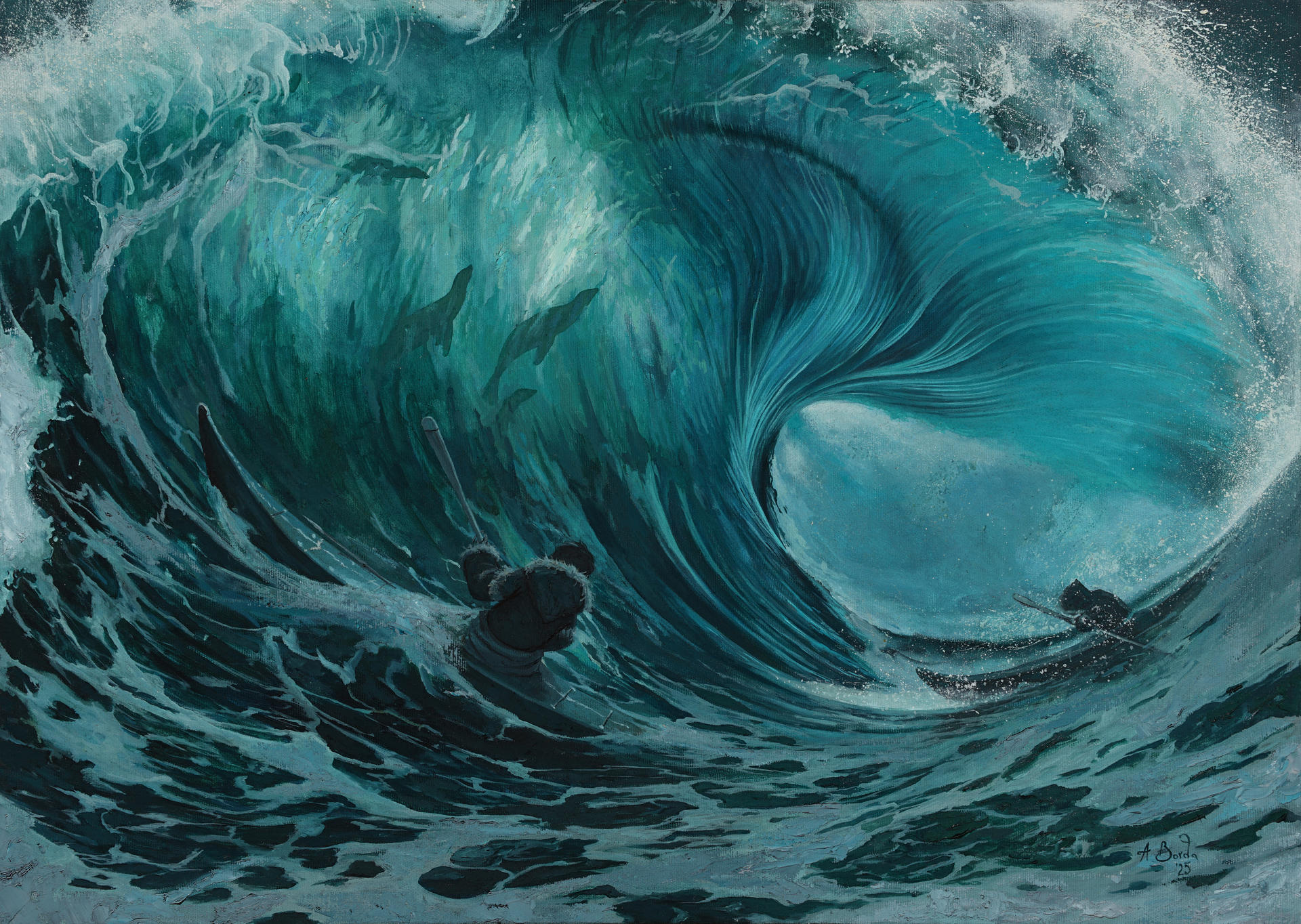 The Great Wave - oil painting