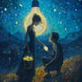 He gave me the brightest star II - oil painting
