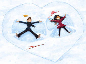 Valentines Snow Angels