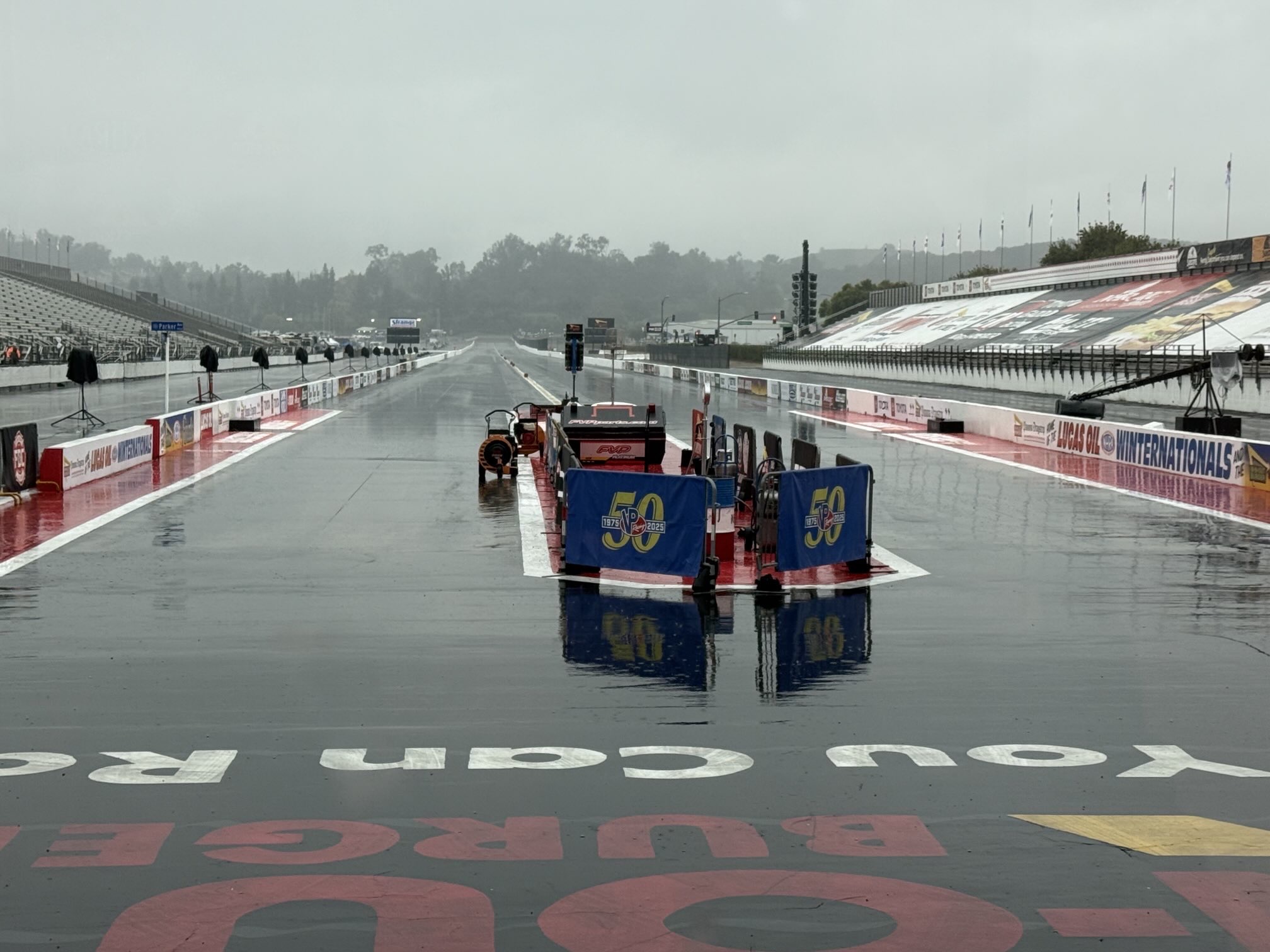 Will be delayed here for the NHRA finals