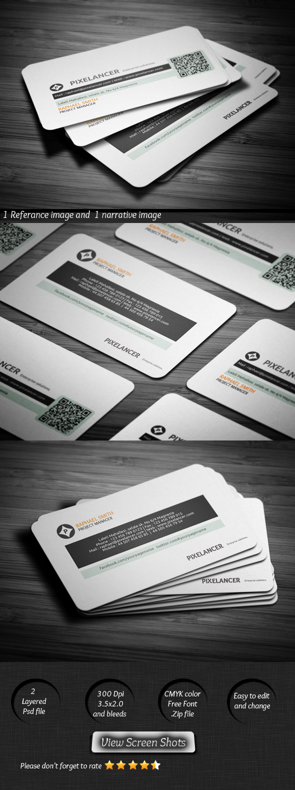 Pixelancer corporate business card