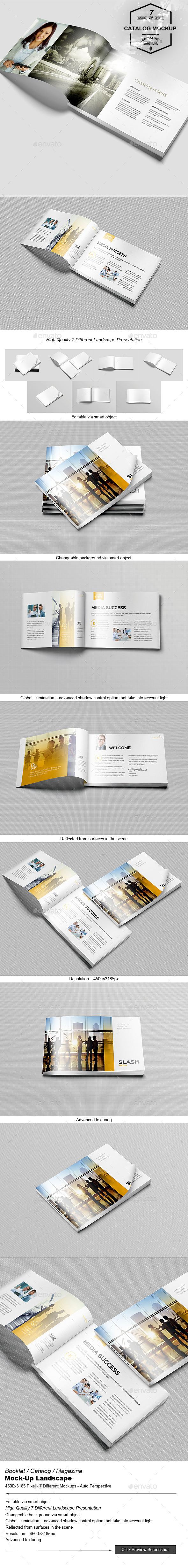 Booklet / Catalog / Magazine Mock-Up Landscape