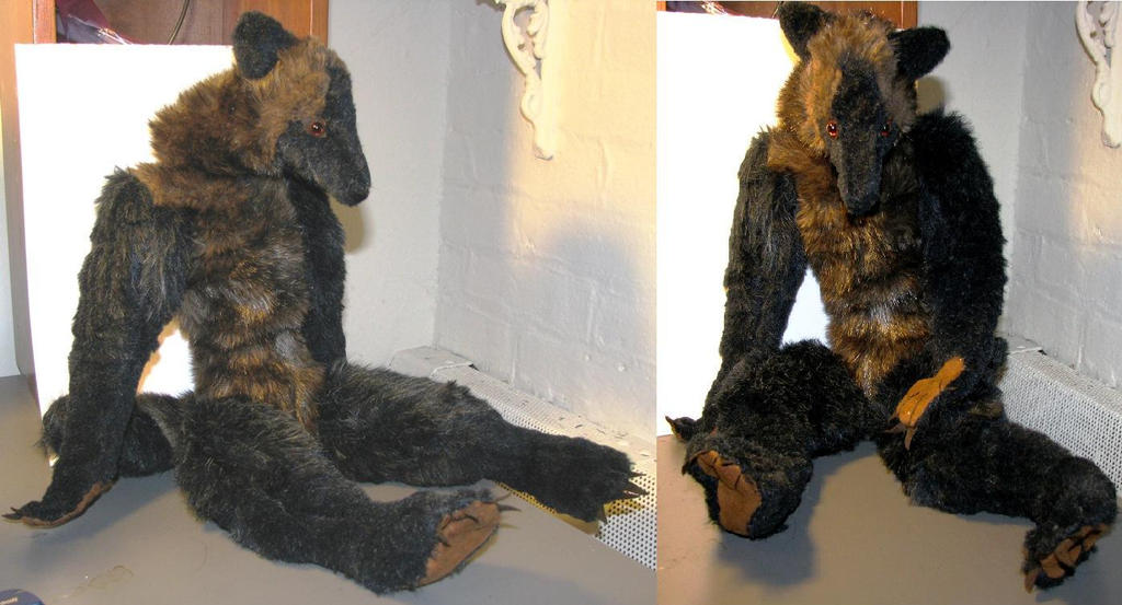 Black Wolf Plush Anthro Ongoin by Jarahamee on DeviantArt