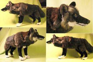 Black Timber Wolf Plush Toy