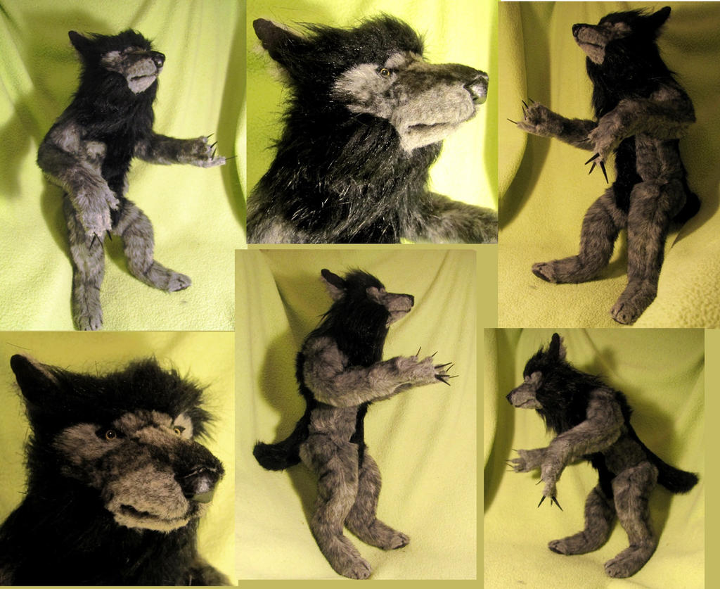 The Howling Wolf Anthro realistic soft sculpture