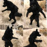 Black Werewolf Soft Sculpture Poseable OOAK figure