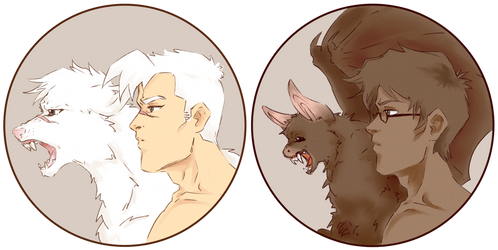 Werewolf Shiro and Vampire Bat Adam