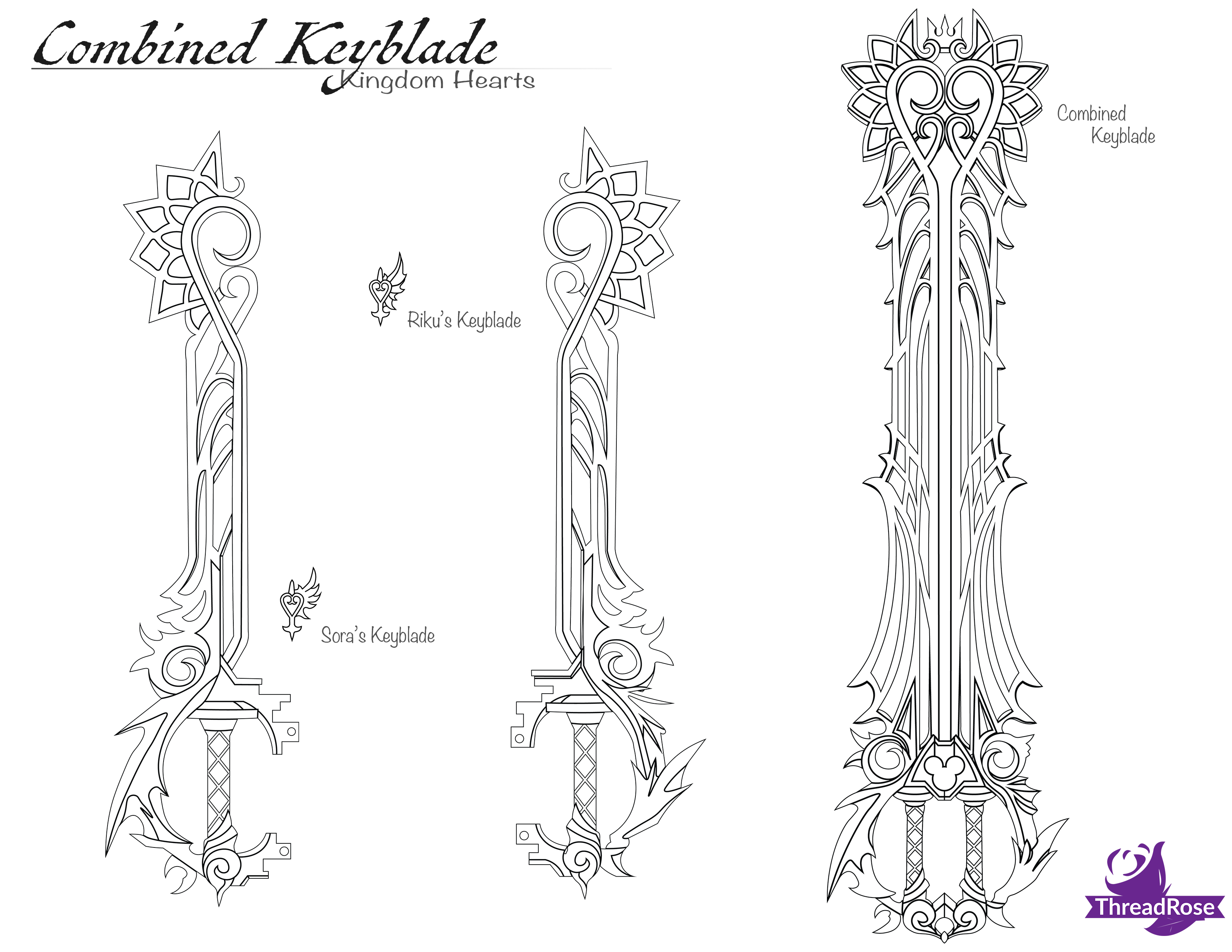 Kingdom Hearts Coloring Sider Keyblades