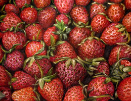 Strawberries oil painting