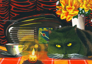 CHAT NOIR SERIES #1: Old Time Radio Cat by SlytherclawPadawan CHAT NOIR SERIES #1: Old Time Radio Cat by SlytherclawPadawan