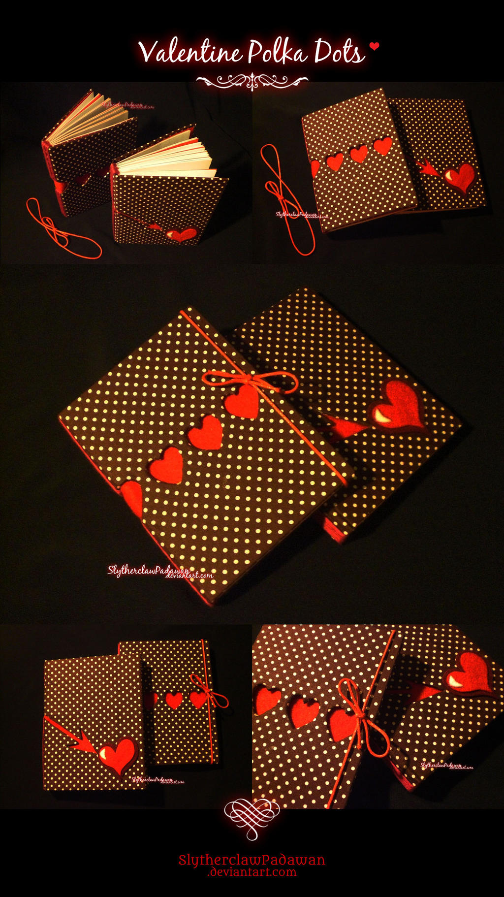 Handmade Notebook #3 and #4: Valentine Polka Dots