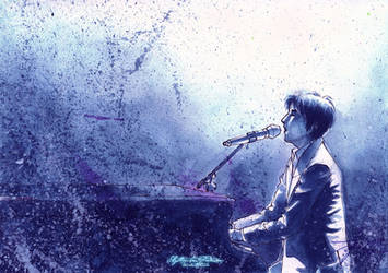 March Watercolor 11: The Pianist's Blues (DIMASH!)