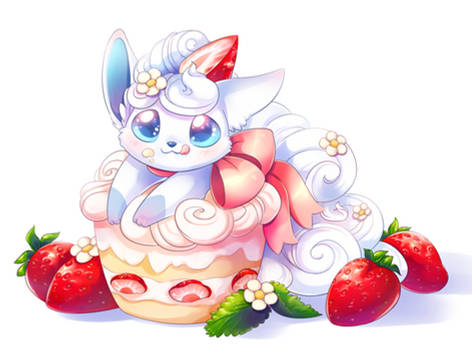 Strawberry Vulpix Cake