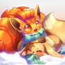 Wintertime Vulpix and Eevee