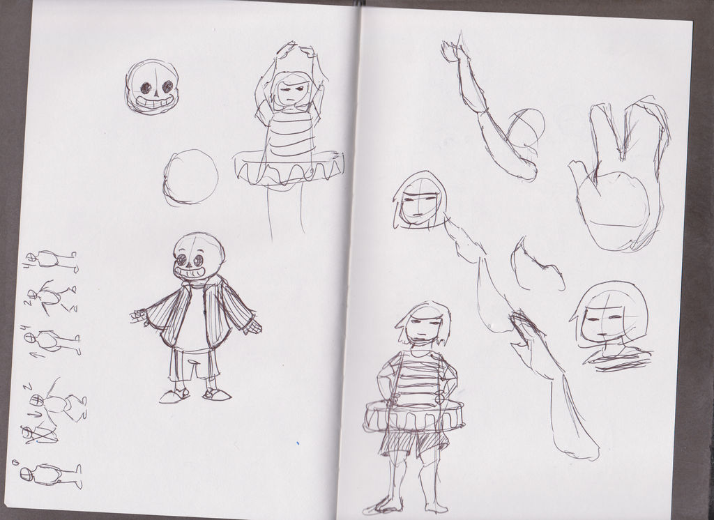 Frisk and Sans Ballet Animation Concept Sketches