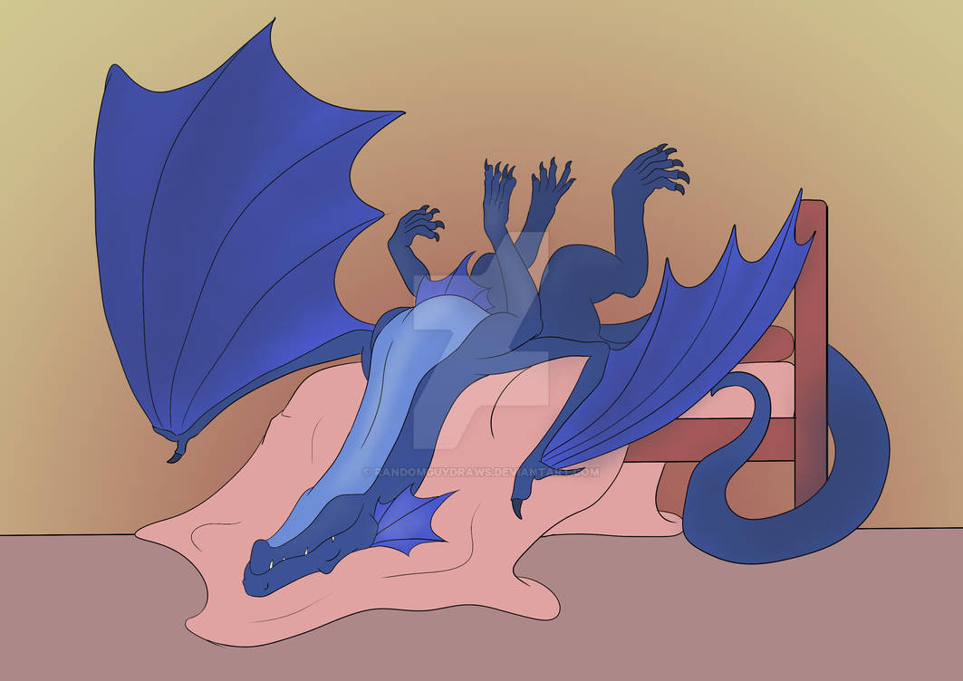 Dragons Doing Human Things #3 | Sleeping in a Bed By Randomguydraws