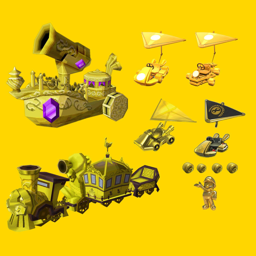 Mario Gold Train Gold Mario and the Gold Vehicles by DarthVader867554333 on DeviantArt