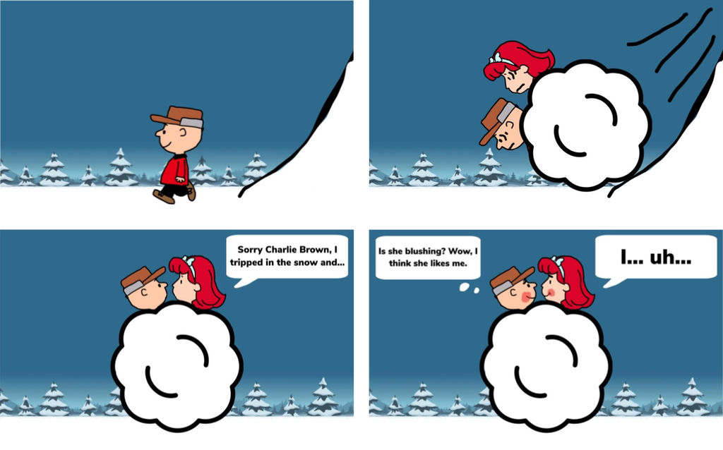Charlie Brown and Heather stuck in snowball comic by DarthVader867554333 on DeviantArt