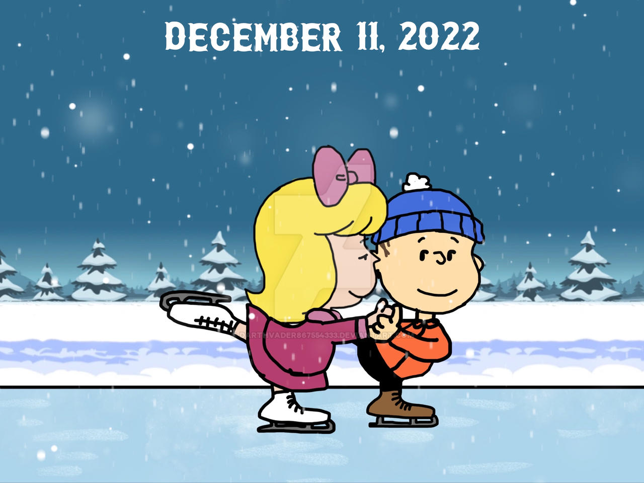 12/11/22 - Linus and Janice Skating by DarthVader867554333 on DeviantArt