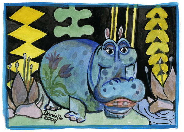 Small World-Hippo Print