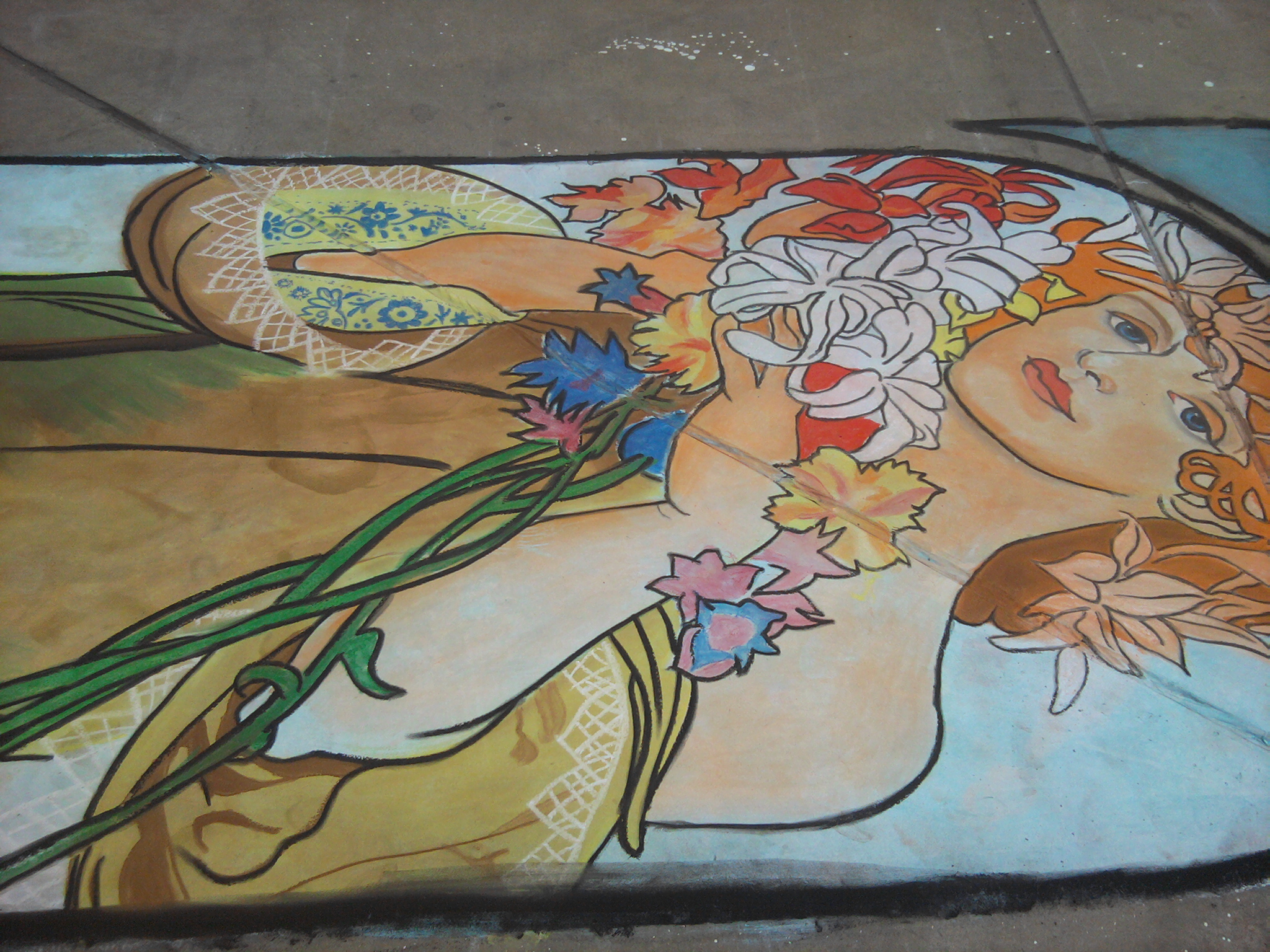 Chalk 'Flowers' by Mucha