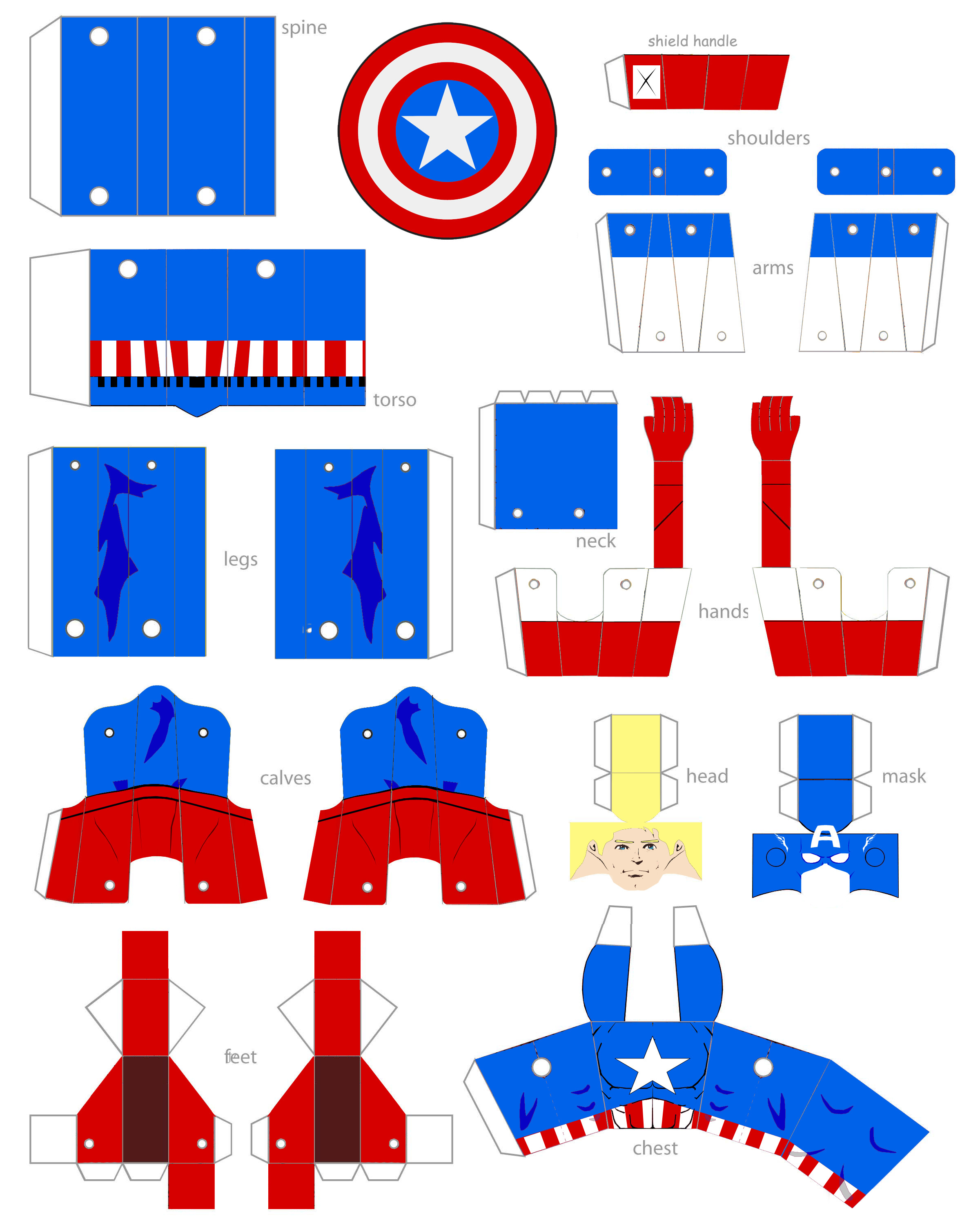 papercaft captain america by minibotgears on DeviantArt