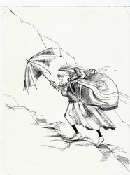 Lady Old wind sketch