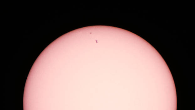 ISS transit over the sun