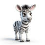 3D cartoon of Zebra