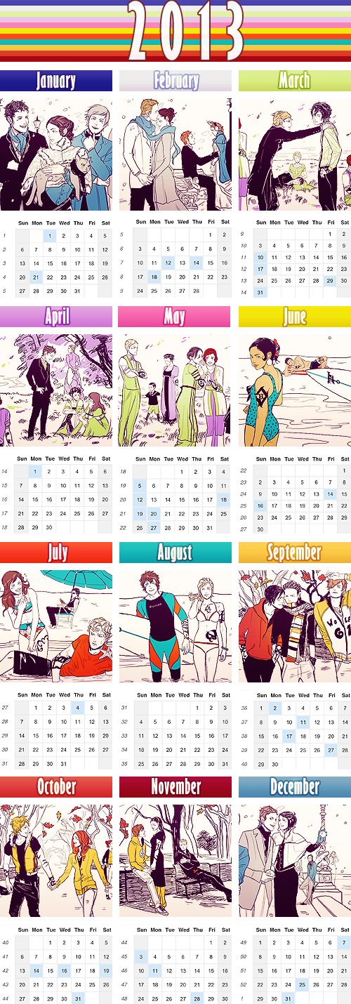 Shadowhunter 2013 Calendar.