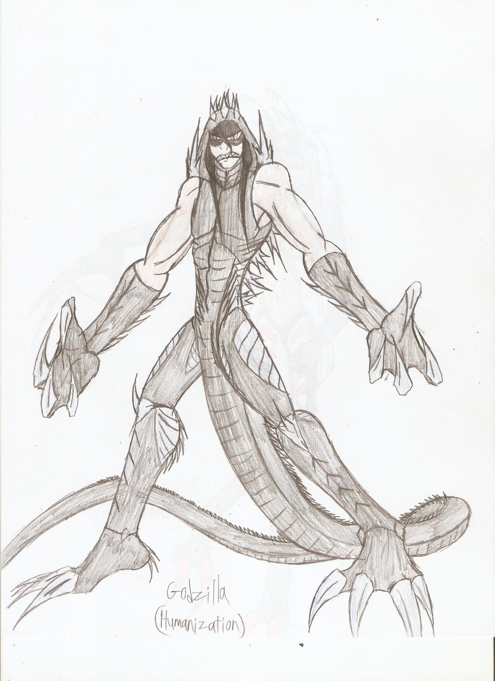 Humanized Godzilla Godzilla- Humanization by hailenvy on DeviantArt