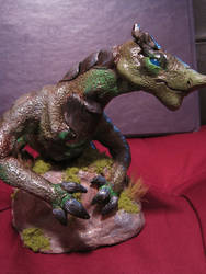 Green Horned and Plated Dragon, front