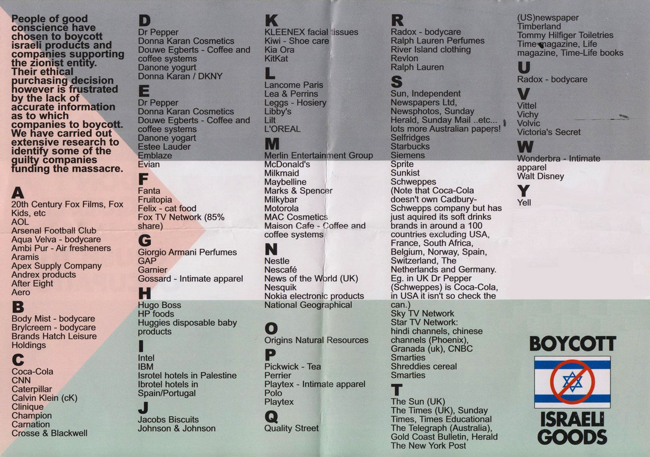 Boycott Israeli Goods by Quadraro