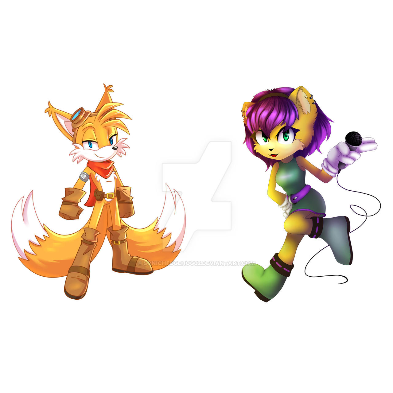 Tails and Mina Prower (Light Mobius) by SonicHedgehog02 on DeviantArt