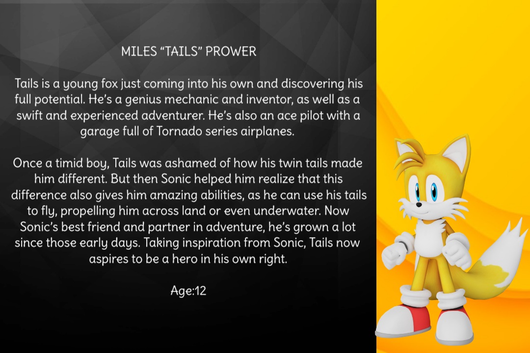 Tails Inventor Miles Tails Prower Character Profile Bio by SonicHedgehog02 on DeviantArt