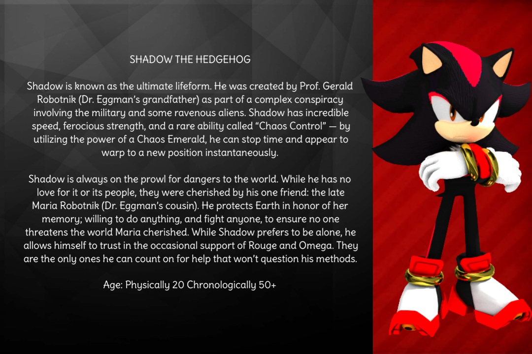 Shadow Character Profile Bio by SonicHedgehog02 on DeviantArt