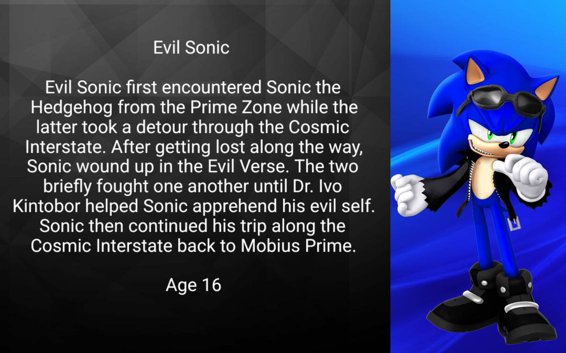 Evil Sonic Profiles Bio by SonicHedgehog02 on DeviantArt