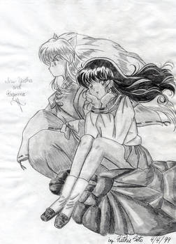 Inuyasha and Kagome in Pencil