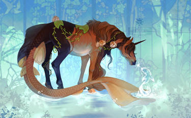 Eveleen and her koi fish.