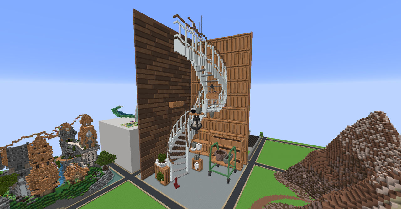 How to make a cool spiral staircase in minecraft