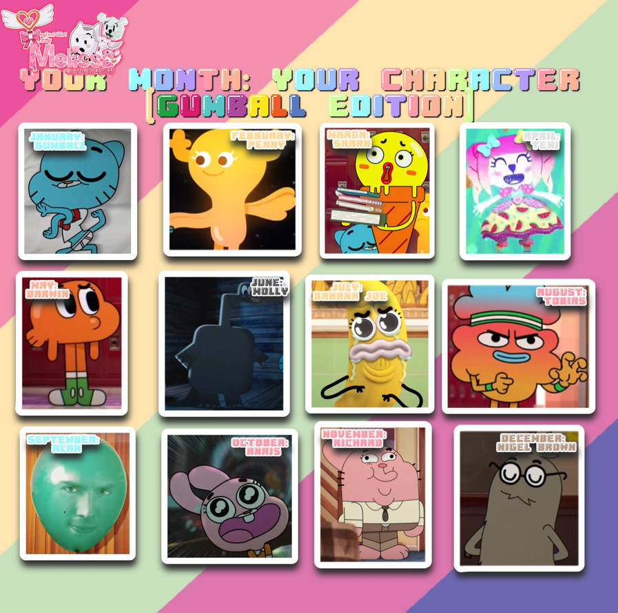 YOUR Month = YOUR Gumball Character by YourPrettyMelissaDA on DeviantArt