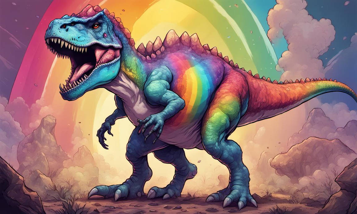 T Rex Raineer Color A rainbow coloured Tyrannosaurus rex by Lilred4gus on DeviantArt