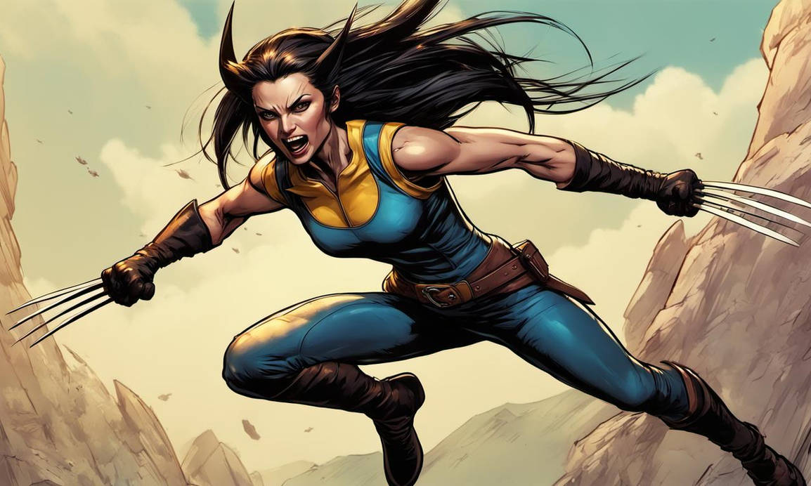 Realistic Lady Wolverine leaping through the air by Lilred4gus on ...