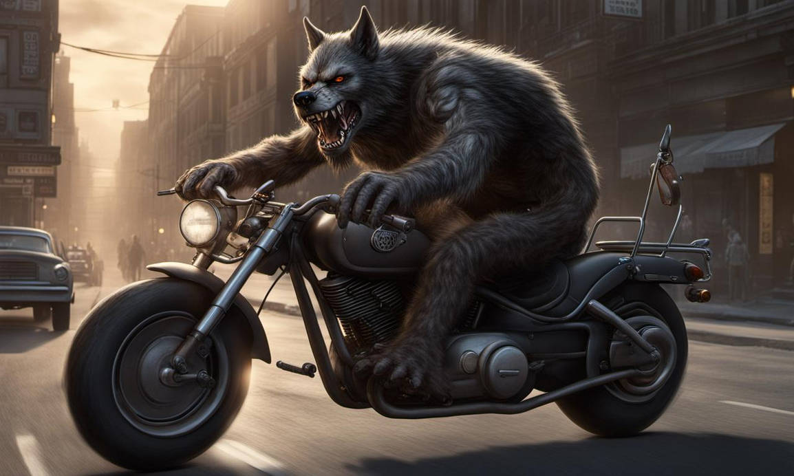 Realistic werewolf riding a harley davidson 5 by Lilred4gus on DeviantArt