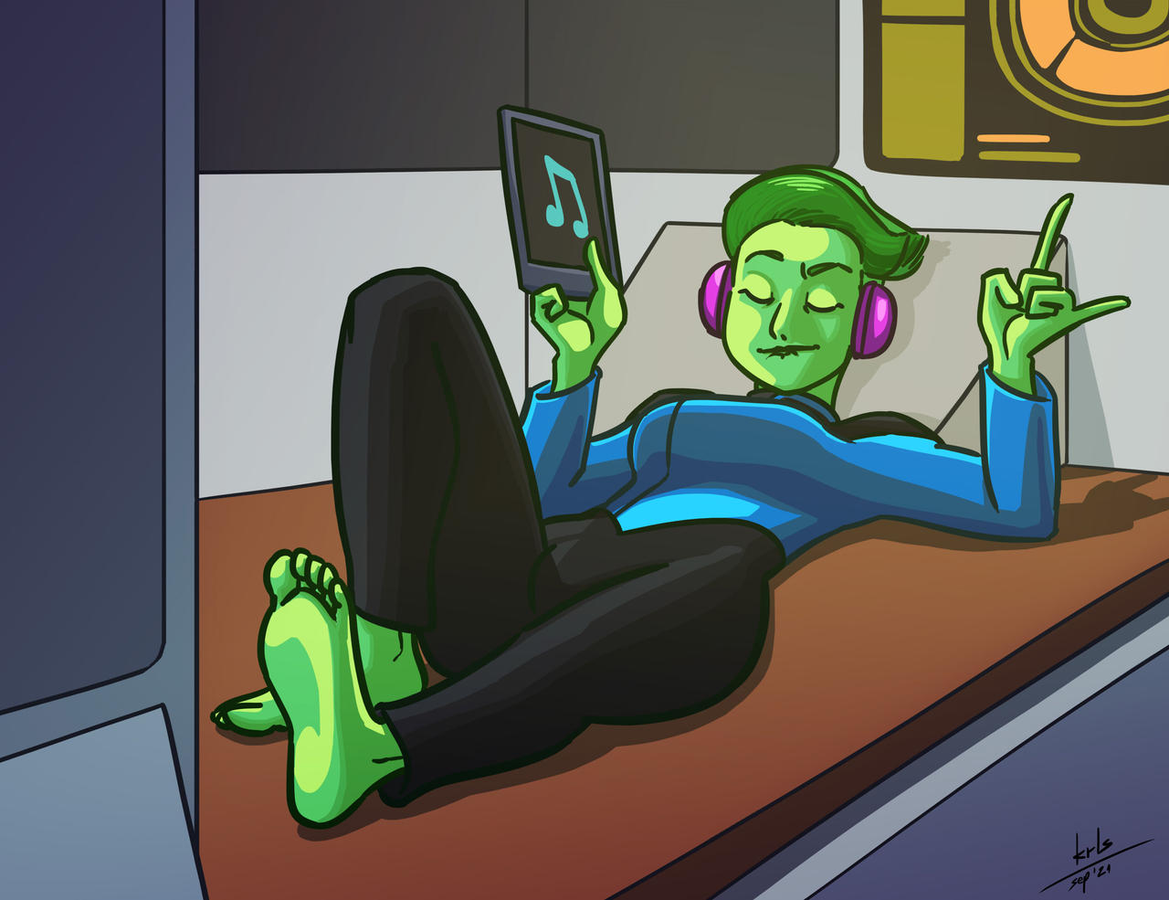 Star Trek - Tendi enjoyign some klingon acid punk