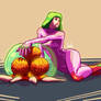 Samus Posing with a metroid