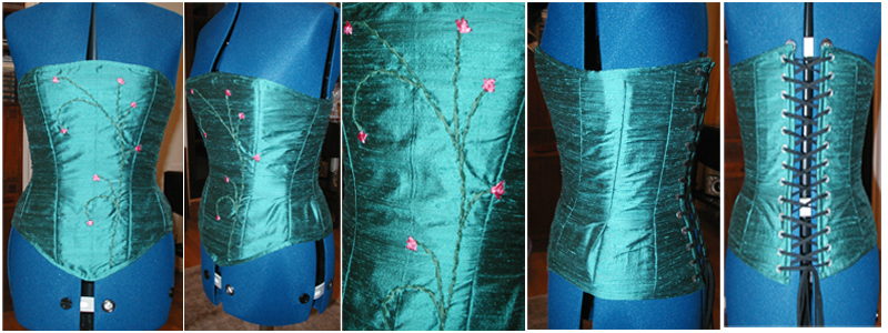 Ribbon Embroidery On Corset