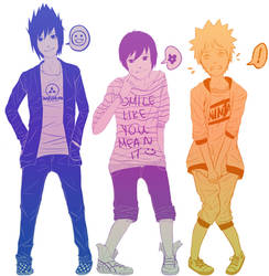 Sasuke, Sai, and Naruto