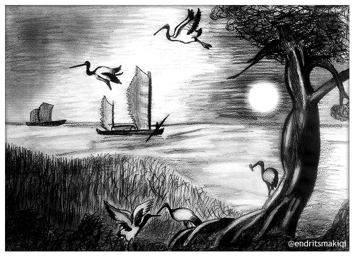 Nature online pencil drawing