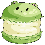 matcha bear macaroon